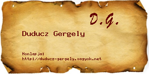 Duducz Gergely névjegykártya